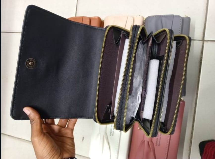 Gray Bowknot Long Wallet – "Forever Young"
