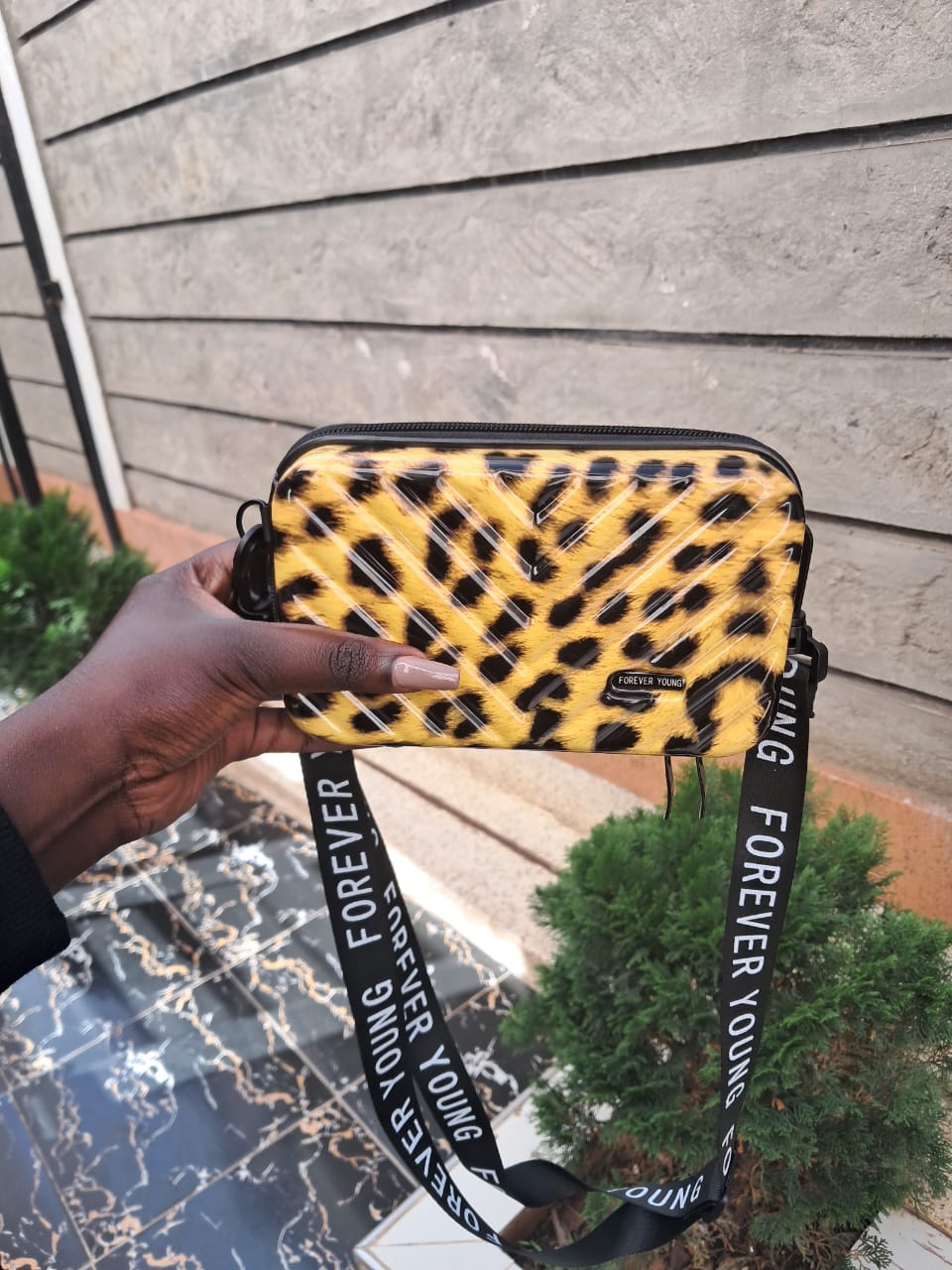Leopard Print Hard-Shell Crossbody Bag – "Forever Young"