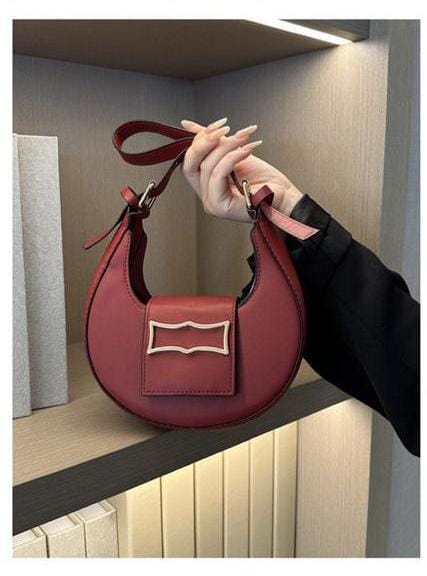 Burgundy Crescent Crossbody Bag
