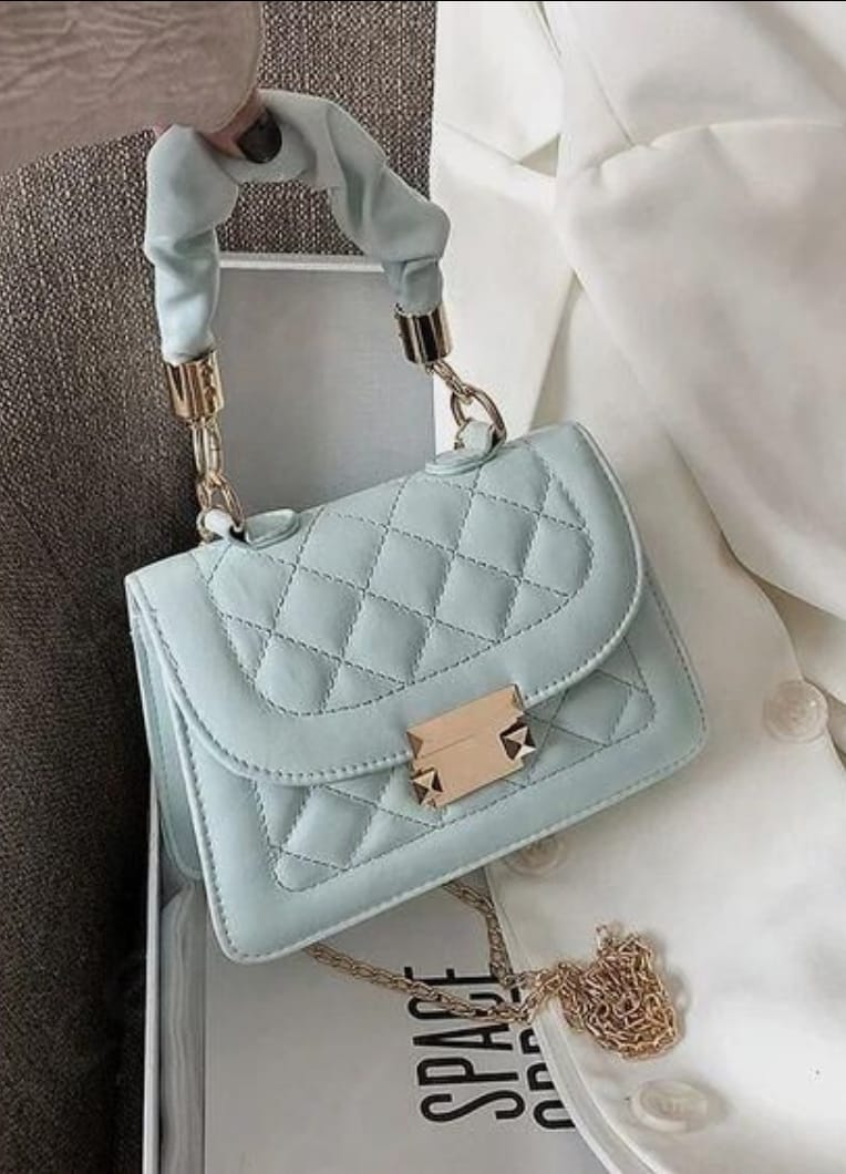 Mint Green Quilted Mini Handbag
